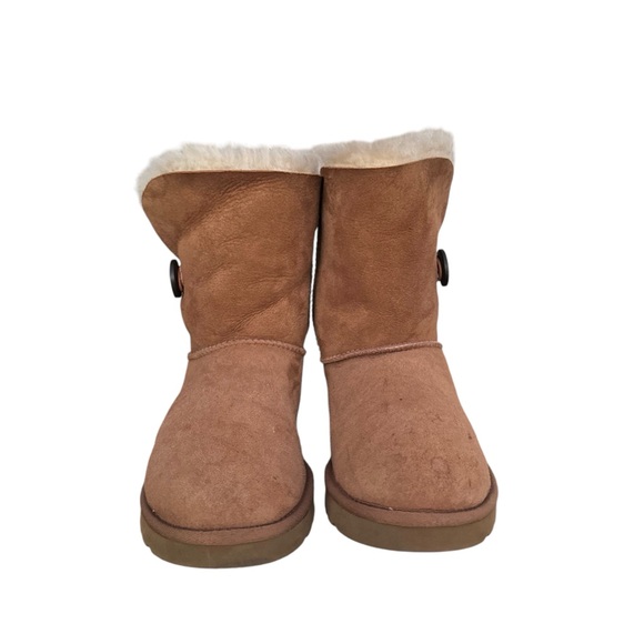UGG Bailey Button II Sheepskin Lined Shearling Chestnut Suede Boots Women’s 8 - Picture 4 of 16